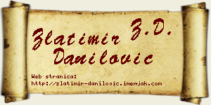 Zlatimir Danilović vizit kartica